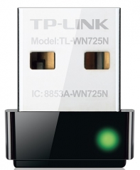 купить Сетевой адаптер беспроводной USB 150M Tp-Link TL-WN725N(RU) <150Mbit Wireless N Nano USB adapter, Realtek, QSS button, 2.4GHz, 802.11 g/b/n> в Алматы фото 1