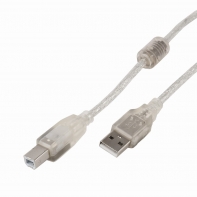 Купить Кабель USB 2.0 Pro Cablexpert CCF-USB2-AMBM-TR-15, AM/BM, 4,5м, экран, феррит.кольцо, прозрачный, па Алматы