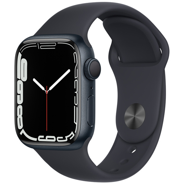 купить Apple Watch Series 7 GPS, 45mm Midnight Aluminium Case with Midnight Sport Band - Regular, A2474 в Алматы