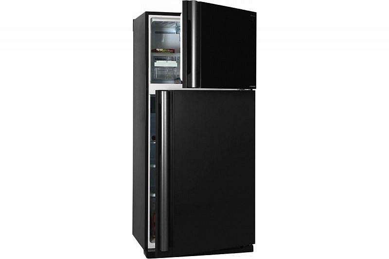 купить Холодильник Sharp SJXG55PMBK с верхним расположением морозильной камеры, black (556(394+162),A++,Full No Frost/Hybrid Cooling/Extra-Cool, J-TECH Inverter, 820 x1870 x740) в Алматы