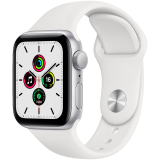 купить Apple Watch SE GPS, 40mm Silver Aluminium Case with White Sport Band - Regular, Model A2351 в Алматы