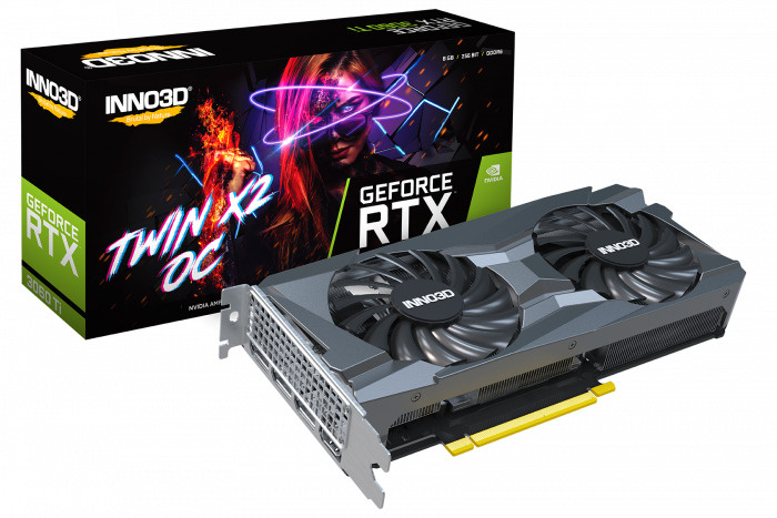 купить 8GB RTX 3060 Ti OC GDDR6 256-bit 1410/1680 MHz, DPx3, HDMI, PCIe4.0, Inno3D RTX3060Ti Twin X2 LHR (N306T2-08D6X-119032DH) 2Fan, 240 мм, 2 слота, 8-pinX1, Потребление 220W -> Блок питания Мин. 650W 80PlusBronze (Брендовый) (520W настоящих) в Алматы