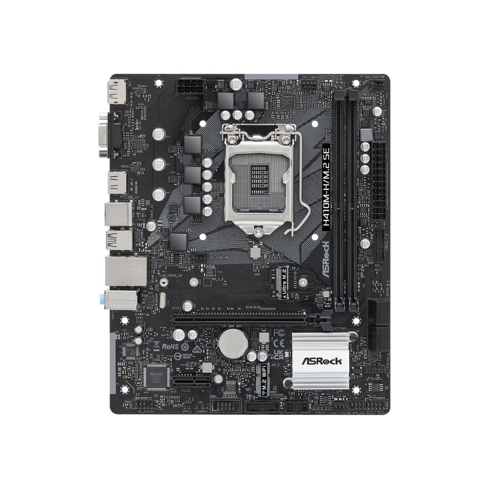 купить Материнская плата ASRock H410M-H/M.2 SE LGA1200 2xDDR4 4xSATA D-Sub HDMI DP mATX в Алматы