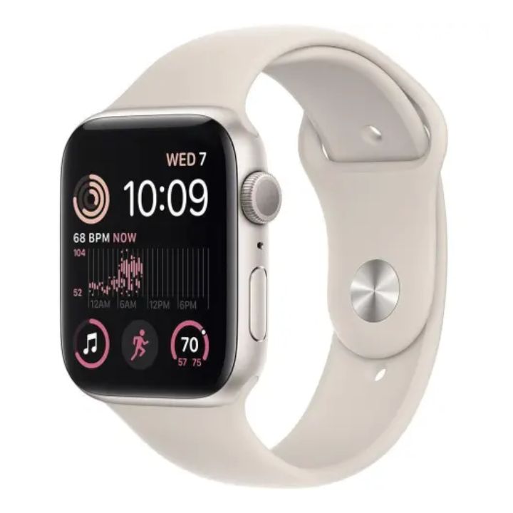 купить Смат часы Apple Watch SE 2 GPS 44mm Starlight Aluminium Case with Starlight Sport Band - Regular, Model A2723 (MNJX3GK/A) в Алматы