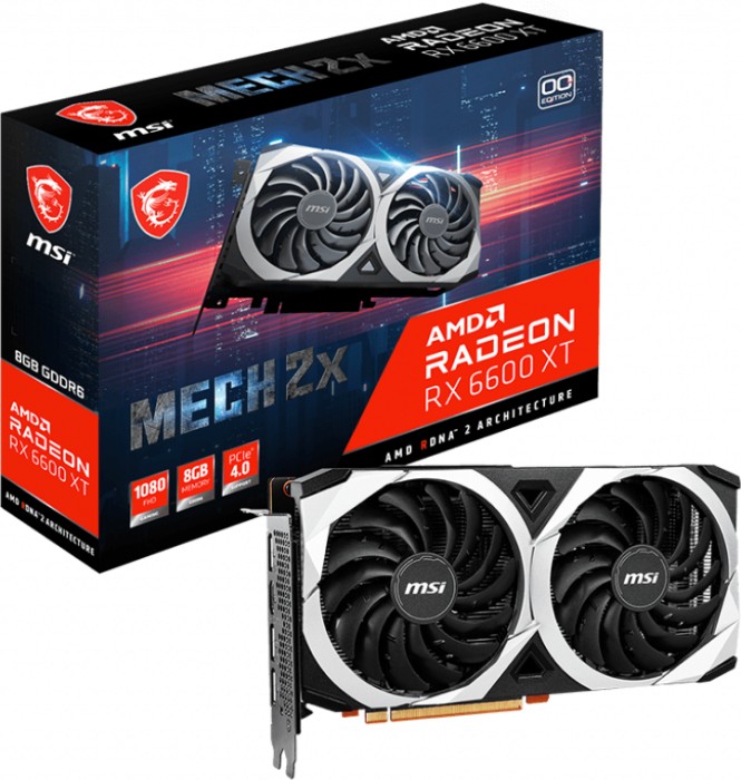 купить Видеокарта MSI  RADEON RX 6600 XT MECH 2X, 8GB GDDR6 128-bit HDMI 3xDP RX 6600 XT MECH 2X 8G OC в Алматы