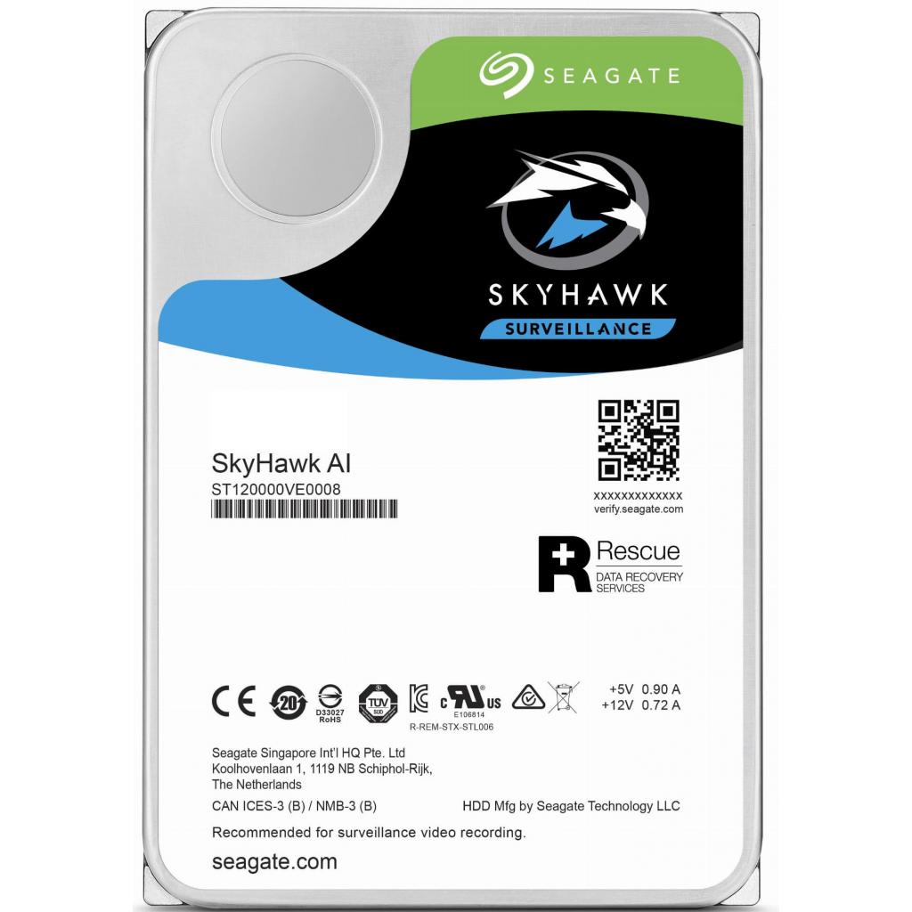 купить Жесткий диск для видеонаблюдения с искусственным интеллектом 10Tb Seagate SkyHawk AI Survelilance SATA3 3.5* 256Mb 7200rpm ST10000VE0008. Поддержка до 64 HD-камер и 32 дополнительных потоков ИИ1. в Алматы