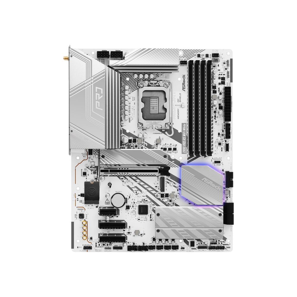 купить Материнская плата ASRock Z890 PRO RS WIFI WHITE LGA1851 4xDDR5 4xSATA 4xM.2 HDMI DP Type-C ATX в Алматы