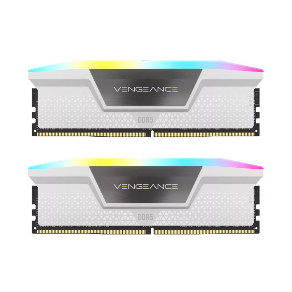 купить Corsair DDR5, 5600MT/s 32GB 2x16GB DIMM, Unbuffered, 40-40-40-77, XMP 3.0, VENGEANCE RGB DDR5 Heatspreader, RGB LED, 1.25V, White в Алматы