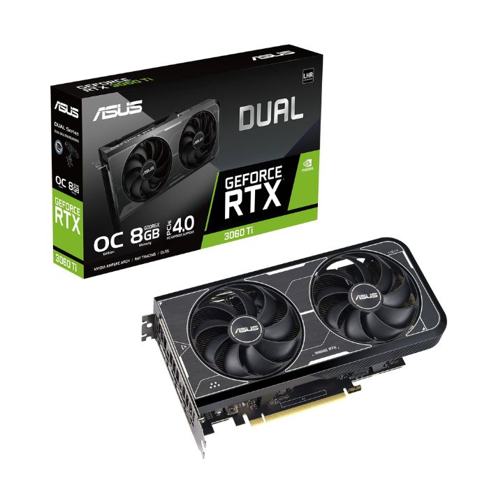 купить Видеокарта ASUS GeForce RTX3060 Ti OC, GDDR6 8GB 256-bit 2xHDMI 3xDP DUAL-RTX3060TI-O8GD6X в Алматы