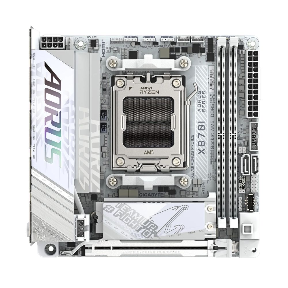 купить Материнская плата GIGABYTE X870I AORUS PRO ICE, AM5 X870, 4xDDR5, PCIe5.0,HDMI+USB4, 2xM.2, Mini-ITX в Алматы