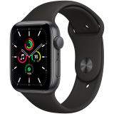 купить Apple Watch SE GPS, 44mm Space Gray Aluminium Case with Black Sport Band - Regular, Model A2352 в Алматы