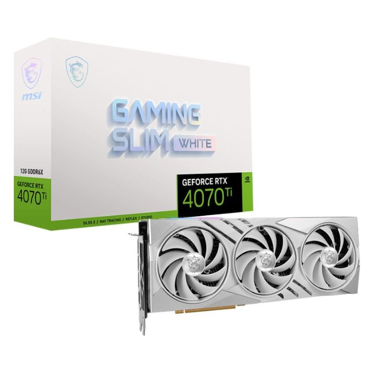 купить Видеокарта MSI GeForce RTX 4070 Ti GAMING SLIM WHITE 12G в Алматы