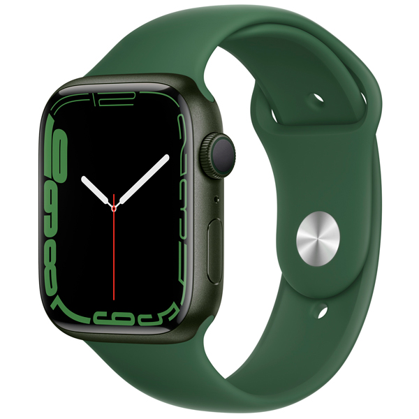 купить Apple Watch Series 7 GPS, 45mm Green Aluminium Case with Clover Sport Band - Regular, A2474 в Алматы