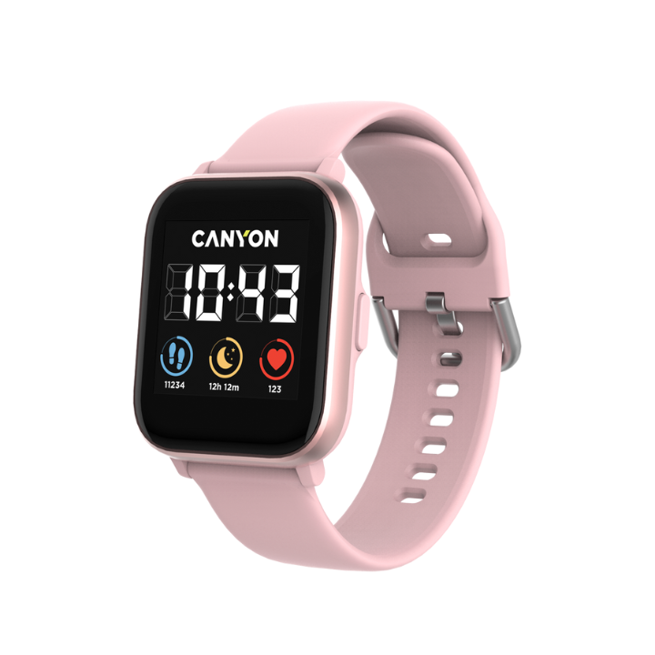 купить CANYON Smart watch, 1.4inches IPS full touch screen, with music player plastic body, IP68 waterproof, multi-sport mode, compatibility with iOS and android,, Host: 42.8*36.8*10.7mm, Strap: 22*250mm, 45g в Алматы