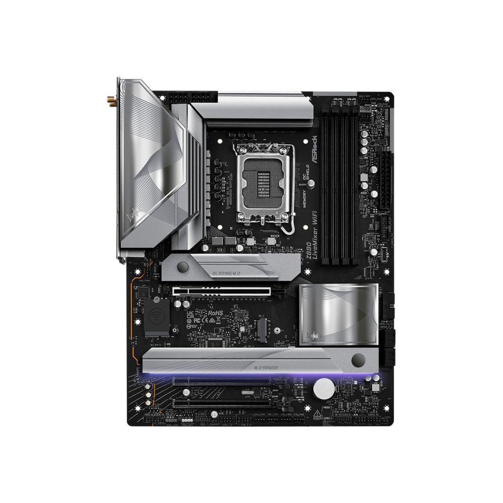 купить Материнская плата ASRock Z890 LIVEMIXER WIFI LGA1851 4xDDR5 4xSATA 4xM.2 HDMI Type-C ATX в Алматы