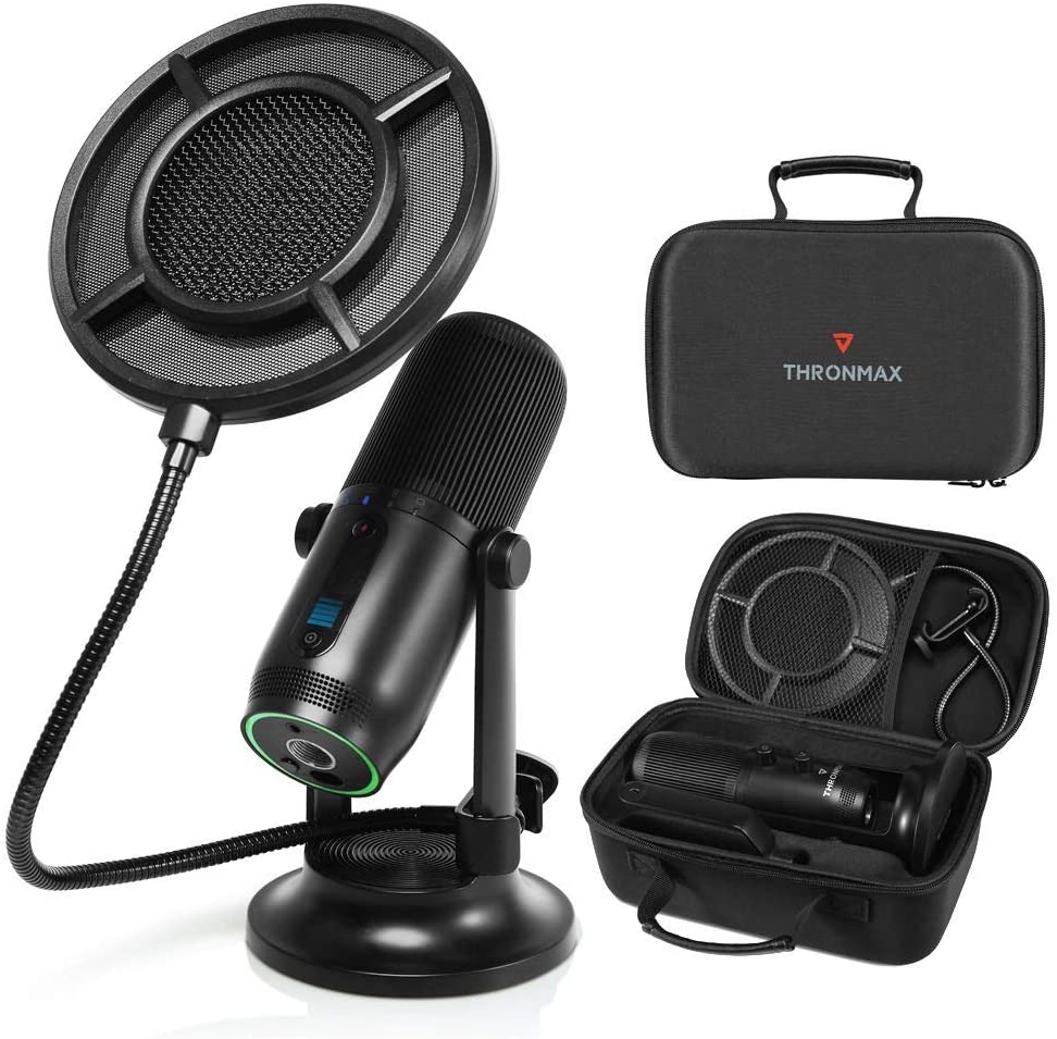 купить Микрофон Thronmax M2 Mdrill One Kit Black 48Khz <конденсаторный, всенаправленный, Type C plug, 3.5mm, RGB> в Алматы