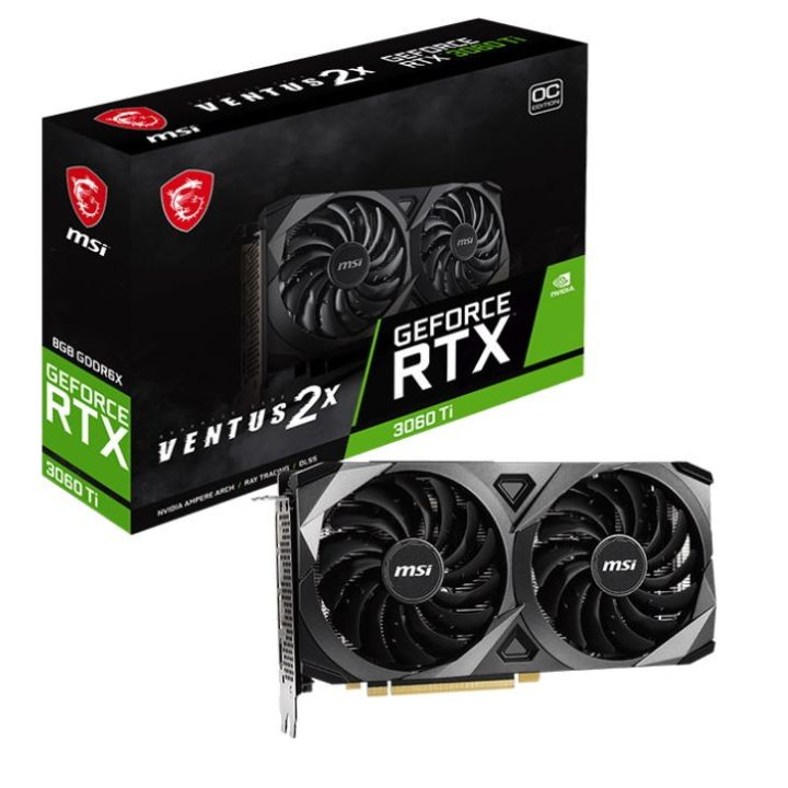 купить Видеокарта MSI GeForce RTX3060Ti VENTUS 8GD6X OC, 8G GDDR6 HDMI 3xDP RTX 3060 Ti VENTUS 2X 8GD6X OC в Алматы