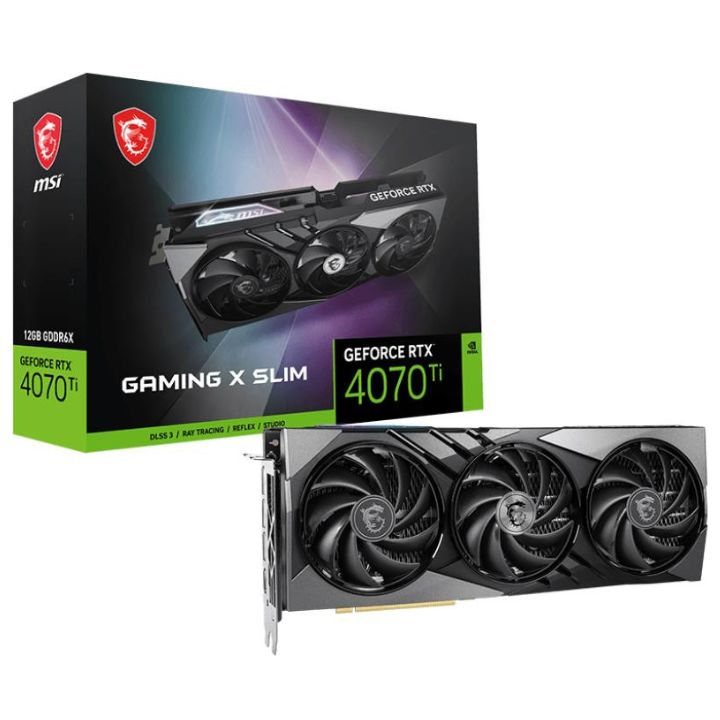 купить Видеокарта MSI GeForce RTX 4070 TI GAMING X SLIM 12G, GDDR6X HDMI 3xDP RTX 4070 TI GAMING X SLIM 12G в Алматы