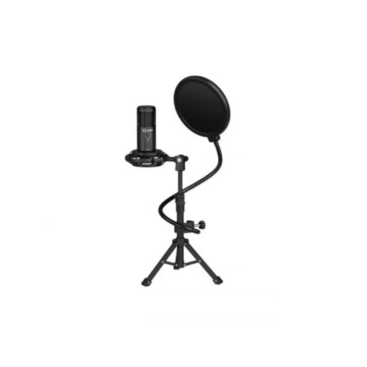 купить LORGAR Gaming Microphones, Black, USB condenser microphone with tripod stand, pop filter, including 1 microphone, 1 Height metal tripod, 1 plastic shock mount, 1 windscreen cap, 1,2m metel type-C USB cable, 1 pop filter, 154.6x56.1mm в Алматы