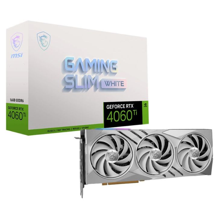 купить Видеокарта MSI GeForce RTX 4060 Ti GAMING SLIM WHITE 16G в Алматы