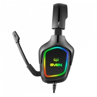 купить Наушники с микрофоном SVEN AP-U750MV, BLACK (USB, RGB) в Алматы фото 2