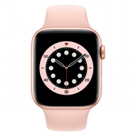 купить Apple Watch Series 6 GPS, 44mm Gold Aluminium Case with Pink Sand Sport Band - Regular, Model A2292 в Алматы фото 2