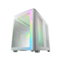 купить Компьютерный корпус FSP M580-BA, Без БП, 2xUSB3.0/Type-C, 4x120 ARGB, Curved Glass, White, ATX(BTF) в Алматы фото 2