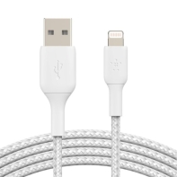 Купить Кабель Belkin USB-A - Lightning, BRAIDED, 1m, white Алматы