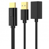 Купить Видео кабель USB к HDMI ORICO PE-P1-BK-BP <USB to HDMI, iOS, DC 5V1A, ABS, 1m> Алматы