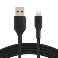 Купить Кабель Belkin USB-A - Lightning, BRAIDED, 1m, black Алматы