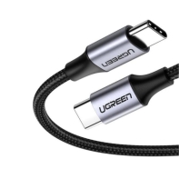 Купить Кабель UGREEN US261 USB 2.0 C M/M Round Cable Nickel Plating Aluminum Shell 1m (Gray Black) Алматы