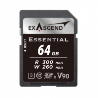 Купить Карта памяти SD Exascend Essential, 64Gb, SDXC II, UHS-II (V90), R300/W260 EX64GSDU2-S Алматы