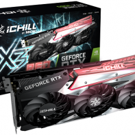 купить 12GB RTX 3060 GDDR6 192-bit 1320/1837 MHz, DPx3, HDMIx1, PCIe4.0, Inno3D RTX3060 IChill X3 RED (C30603-12D6X-167139AH) 3Fan, 300 мм, 3 слота, 8-pinX1, Минимальный блок питания 550W в Алматы фото 1