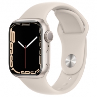 купить Apple Watch Series 7 GPS, 45mm Starlight Aluminium Case with Starlight Sport Band - Regular, A2474 в Алматы фото 1