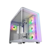 Купить Компьютерный корпус FSP M580-BA, Без БП, 2xUSB3.0/Type-C, 4x120 ARGB, Curved Glass, White, ATX(BTF) Алматы