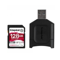 Купить Карта памяти SD, Kingston Canvas React Plus, 128GB, SDR2/128GB, UHS-II, R300/W260 + USB Adapter Алматы