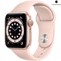 купить Apple Watch Series 6 GPS, 40mm Gold Aluminium Case with Pink Sand Sport Band - Regular, Model A2291 в Алматы фото 1