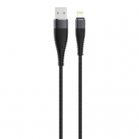 Купить Кабель OLMIO SOLID, USB 2.0 - lightning, 1.2м, 2.1A, усиленный, цвет титановый Алматы