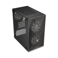 купить Компьютерный корпус FSP CST130 Basic(Black), Без БП, 1xUSB3.0/2xUSB2.0, 3xFAN120, Glass, Black, mATX в Алматы фото 2