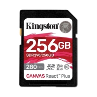 Купить Карта памяти SD, Kingston Canvas React Plus, 256GB, SDR2V6/256GB, UHS-II, R280/W150, V60 Алматы