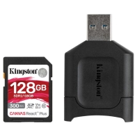 Купить Карта памяти SD, Kingston Canvas React Plus, 64GB, SDR2/64GB, UHS-II, R300/W260 + USB Adapter Алматы