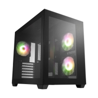 купить Компьютерный корпус FSP CMT380B (ARGB), Без БП, 2xUSB3.0/Type-C, 3xFAN120 ARGB, 2xGlass, Black, ATX в Алматы фото 1